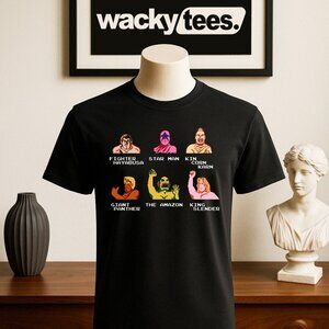 Pro Wrestling 8 Bit NES Game Choose Your Fighter Wrestler Style Graphic Shirt